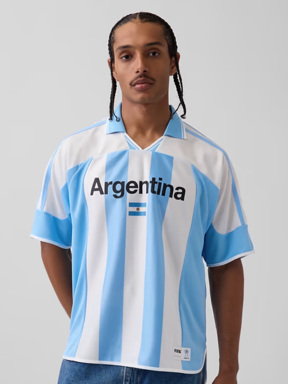 FIFA WORLD CUP Oversized Jersey blue white Argentina size SM men’s